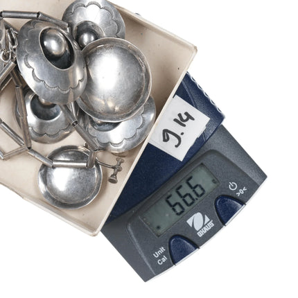 Vintage Native American hand stamped sterling necklace and earrings set - Estate Fresh Austin