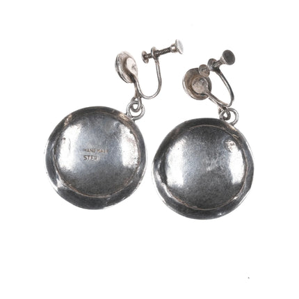 Vintage Native American hand stamped sterling necklace and earrings set - Estate Fresh Austin