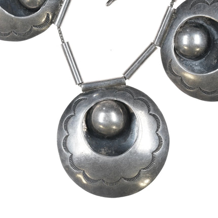 Vintage Native American hand stamped sterling necklace and earrings set - Estate Fresh Austin