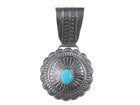 Vintage Native American Hand Stamped Sterling Turquoise Pendant - Estate Fresh Austin