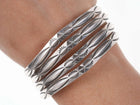 Vintage Native American Heavy Stamped sterling cuff bracelet - Estate Fresh Austin