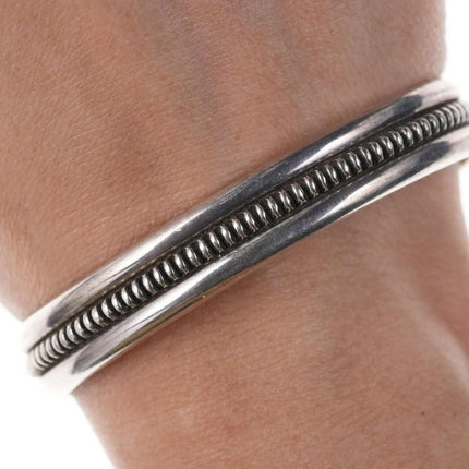 Vintage Native American Mitchell Calabaza Sterling cuff bracelet - Estate Fresh Austin