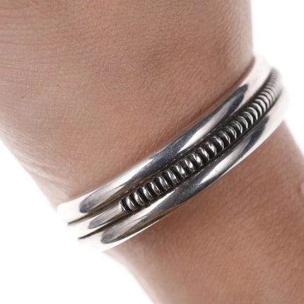 Vintage Native American Mitchell Calabaza Sterling cuff bracelet - Estate Fresh Austin