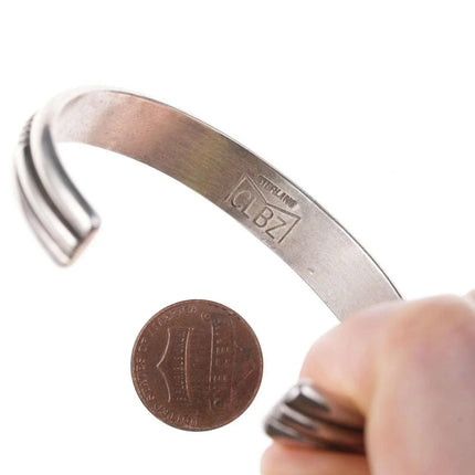 Vintage Native American Mitchell Calabaza Sterling cuff bracelet - Estate Fresh Austin