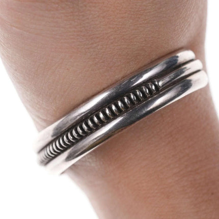 Vintage Native American Mitchell Calabaza Sterling cuff bracelet - Estate Fresh Austin