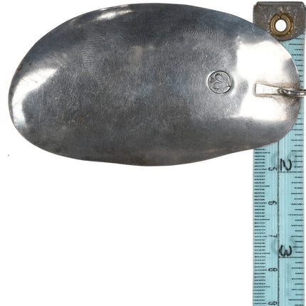 Vintage Native American Overlay Silver and turqoise pendant - Estate Fresh Austin