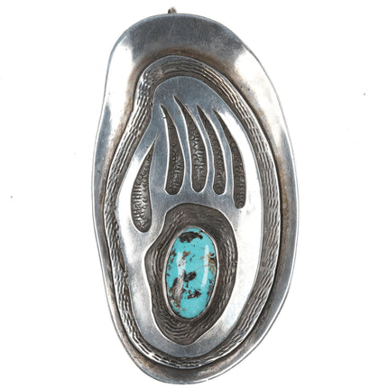 Vintage Native American Overlay Silver and turqoise pendant - Estate Fresh Austin