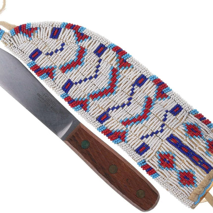 Vintage Native American Plains Indians Sheath with Russell Green River Works Kni - Estate Fresh Austin