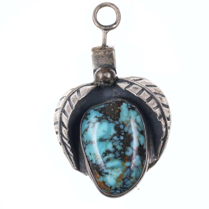 Vintage Native American Reversible sterling/turquoise/coral pendant - Estate Fresh Austin