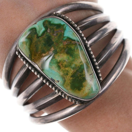 Vintage Native American Silver Royston Turquoise cuff bracelet - Estate Fresh Austin