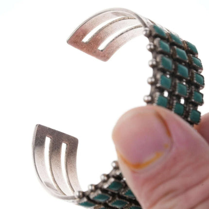 6.25" Vintage sterling triple row Fred Harvey era cuff bracelet - Estate Fresh Austin