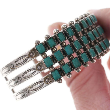 6.25" Vintage sterling triple row Fred Harvey era cuff bracelet - Estate Fresh Austin