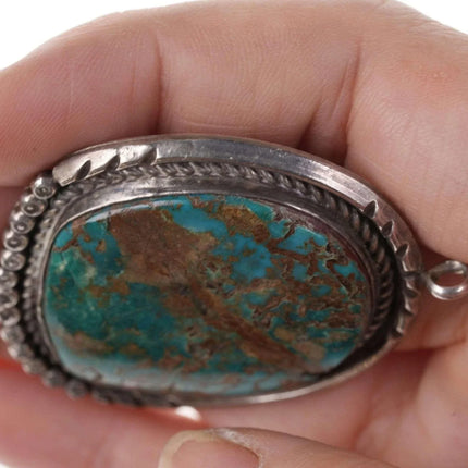 Vintage Native American silver/Turquoise pendant - Estate Fresh Austin