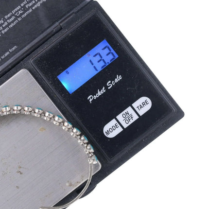 6.375" c1950's Sterling silver Snake eye stamped row cuff bracelet - Estate Fresh Austin