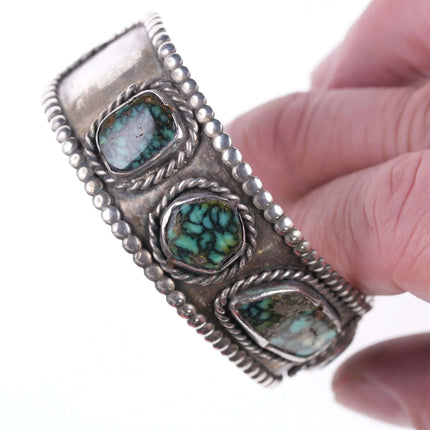 7" Vintage Native American Spiderweb turquoise Bracelet, pendant, and ring set - Estate Fresh Austin