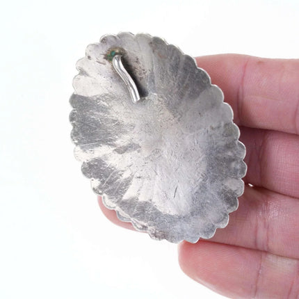 Vintage Native American Stamped Sterling turquoise pendant - Estate Fresh Austin