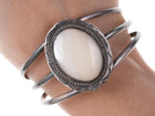 Vintage Native American Sterling and shell cuff bracelet - Estate Fresh Austin