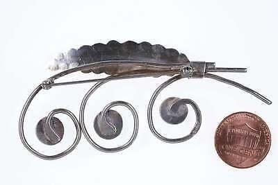 Vintage Native American sterling and turquoise feather brooch pin - Estate Fresh Austin