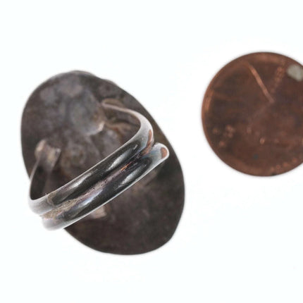 Vintage Native American Sterling and turquoise ring df - Estate Fresh Austin