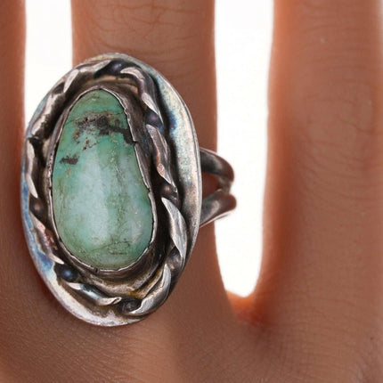 Vintage Native American Sterling and turquoise ring df - Estate Fresh Austin