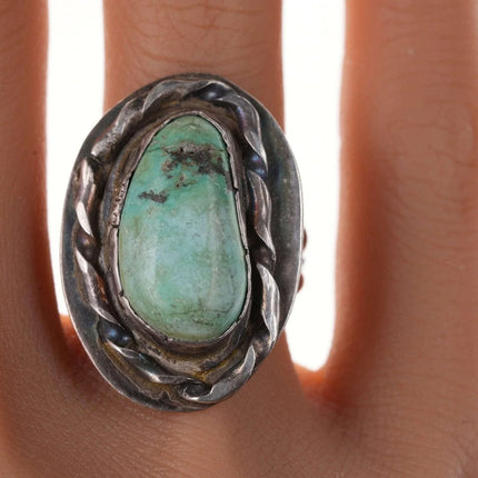 Vintage Native American Sterling and turquoise ring df - Estate Fresh Austin