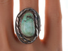 Vintage Native American Sterling and turquoise ring df - Estate Fresh Austin