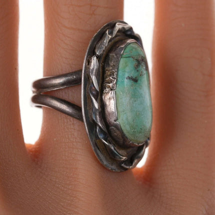 Vintage Native American Sterling and turquoise ring df - Estate Fresh Austin