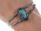 Vintage Native American Sterling and turquoise stamped cuff bracelet - Estate Fresh Austin