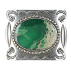 Vintage Native American sterling belt buckle with green stone - Estate Fresh Austin