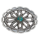 Vintage Native American sterling cast belt buckle with turquoise - Estate Fresh Austin