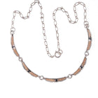 Vintage Native American Sterling Channel inlay Petrified wood, shell, and jet ne - Estate Fresh Austin