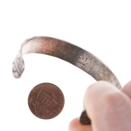 Vintage Native American Sterling cuff bracelet jk - Estate Fresh Austin