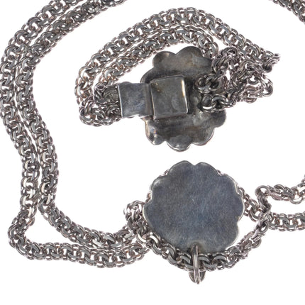 7" Southwestern sterling silver spiderweb turquoise bracelet choker necklace - Estate Fresh Austin