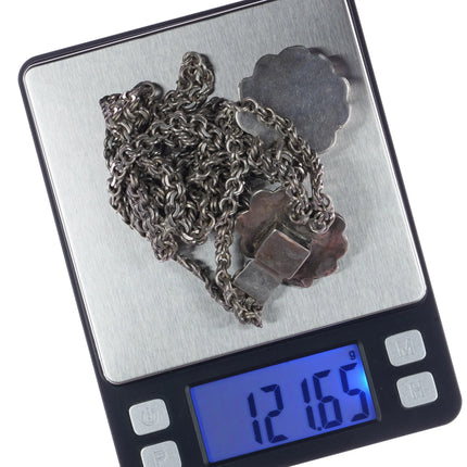 7" Southwestern sterling silver spiderweb turquoise bracelet choker necklace - Estate Fresh Austin