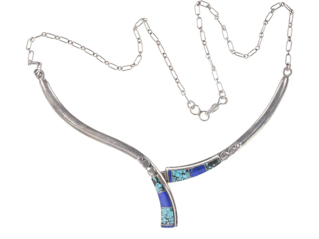 Vintage Native American Sterling High grade turquoise/lapis bracelet/necklace - Estate Fresh Austin