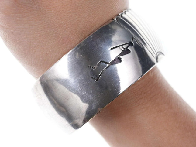 Vintage Native American Sterling Kokopelli Cuff bracelet - Estate Fresh Austin
