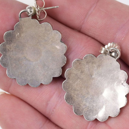 Vintage Native American Sterling Multi-stone inlay sunface earrings - Estate Fresh Austin