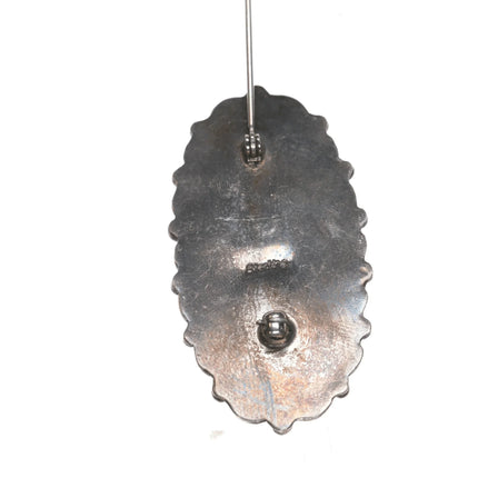 Vintage Native American sterling pin with large Kingman turquoise - Estate Fresh Austin