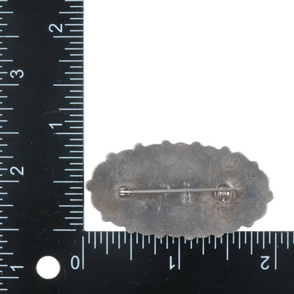 Vintage Native American sterling pin with large Kingman turquoise - Estate Fresh Austin