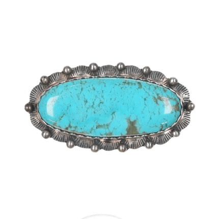 Vintage Native American sterling pin with large Kingman turquoise - Estate Fresh Austin