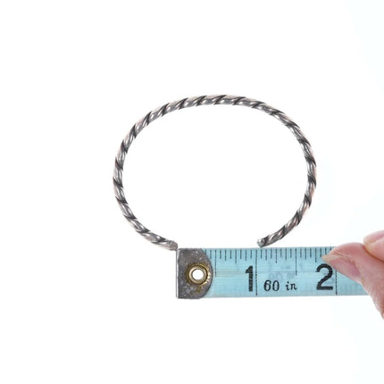 Vintage Native American sterling silver rope style cuff bracelet dd - Estate Fresh Austin