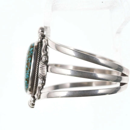 6.5" Vintage Navajo Sterling Spiderweb Turquoise Mountain Turquoise cuff Bracelet - Estate Fresh Austin