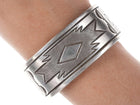 Vintage Native American Sterling Stampwork cuff bracelet - Estate Fresh Austin