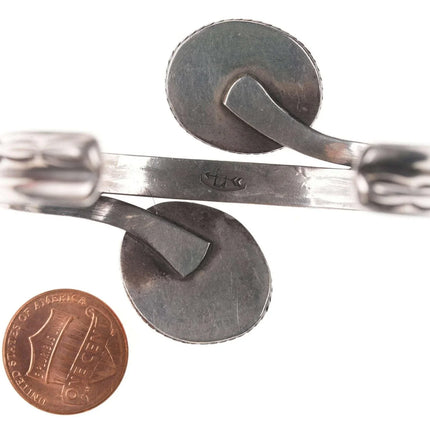 6.5" Vintage Native American Sterling Turquoise and coral Cuff bracelet k - Estate Fresh Austin