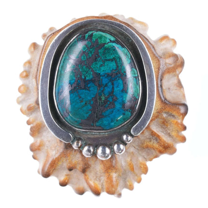 Vintage Native American sterling, turquoise and deer antler pendant - Estate Fresh Austin