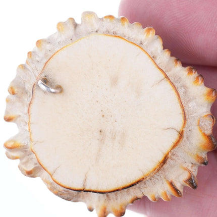 Vintage Native American sterling, turquoise and deer antler pendant - Estate Fresh Austin