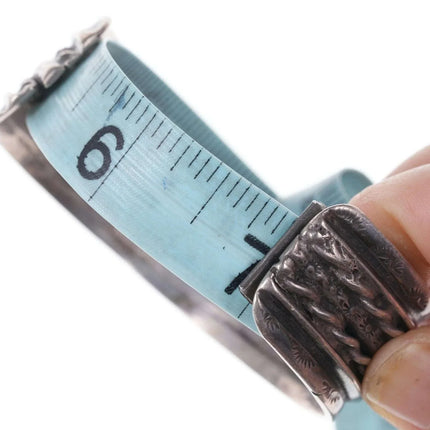 7" Vintage Native American Sterling Turquoise cuff bracelet - Estate Fresh Austin