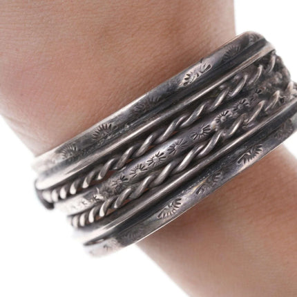 7" Vintage Native American Sterling Turquoise cuff bracelet - Estate Fresh Austin