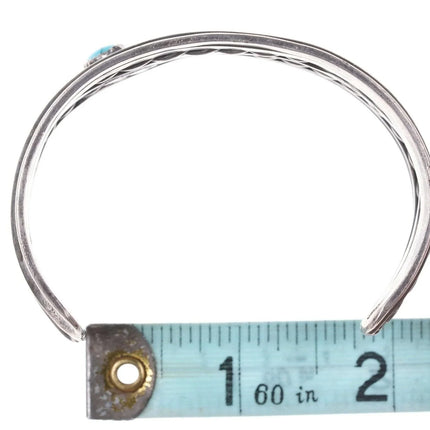 7" Vintage Native American Sterling Turquoise cuff bracelet - Estate Fresh Austin