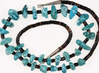 Vintage Native American Sterling Turquoise Pebble and Shell Heishi necklace f - Estate Fresh Austin